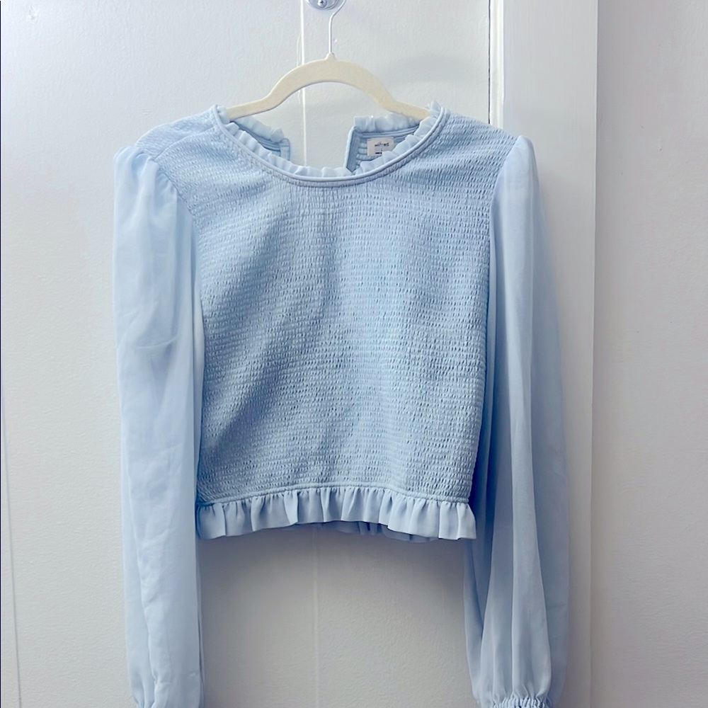 Aritzia Wilfred Light Blue Long Sleeve Blouse